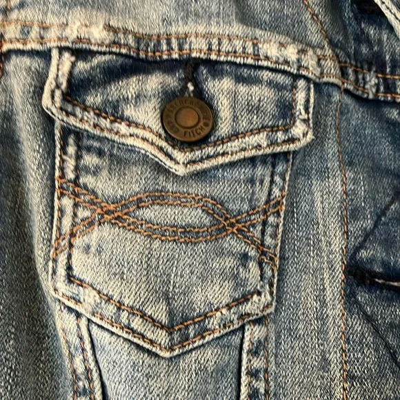 Y2K Abercrombie & Fitch Blue Jean Jacket Timeless Cropped Style - Picture 4 of 11